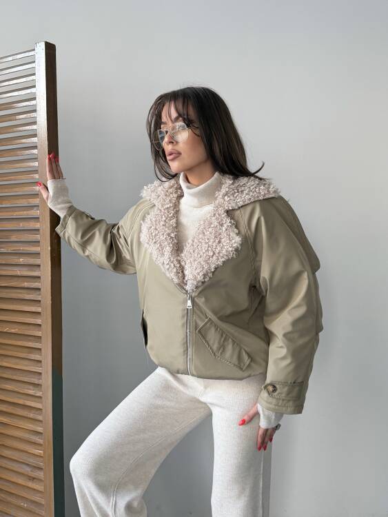 Sipet Kısa Ceket - Haki - 4