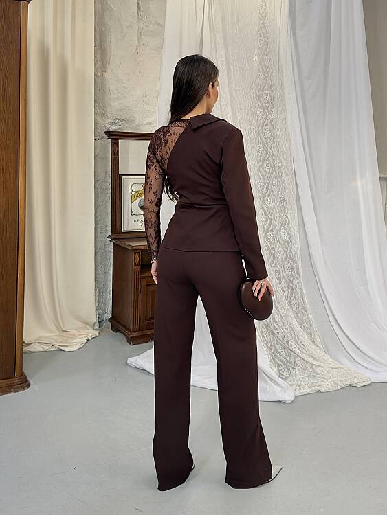 STELLA Dantel Detay Takım - Acı Kahve - 2