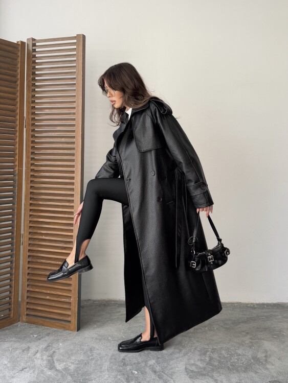 Sugaro Desenli Deri Kaban - Siyah - 6