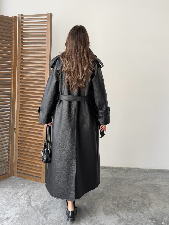 Sugaro Desenli Deri Kaban - Siyah - 7