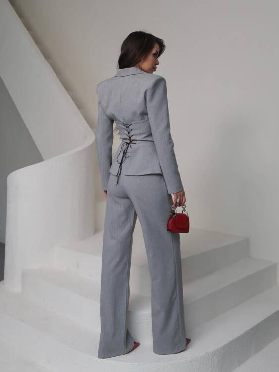 Sulvie Çizgili 3 Lü Takım - Beyaz - 4