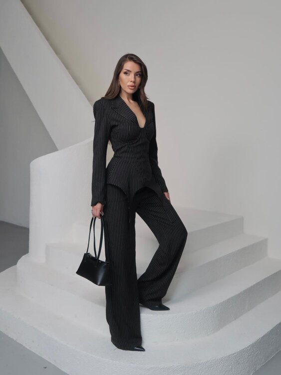 Sulvie Çizgili 3 Lü Takım - Siyah - 3