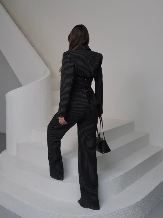 Sulvie Çizgili 3 Lü Takım - Siyah - 7