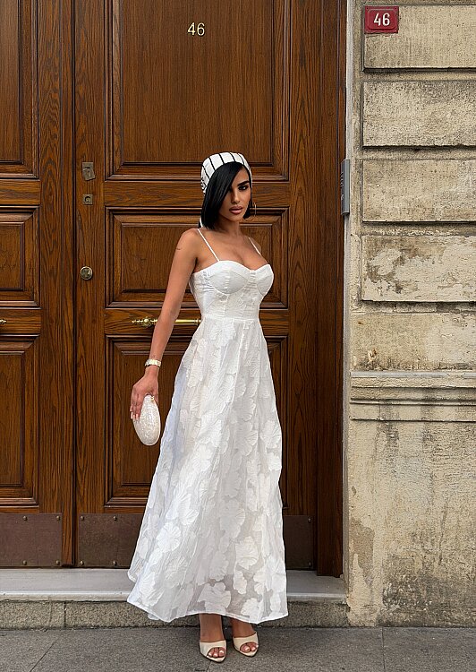SUNDEW Maxi Elbise - Beyaz - 4
