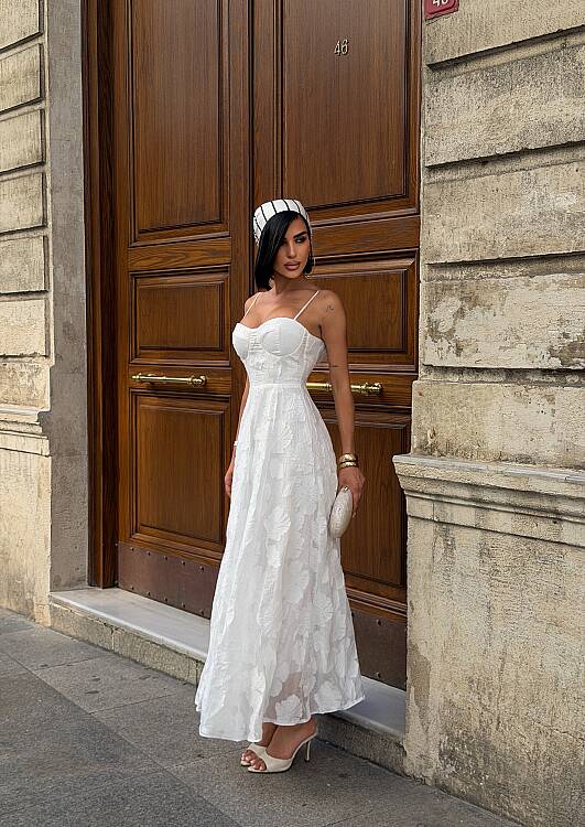 SUNDEW Maxi Elbise - Beyaz - 5