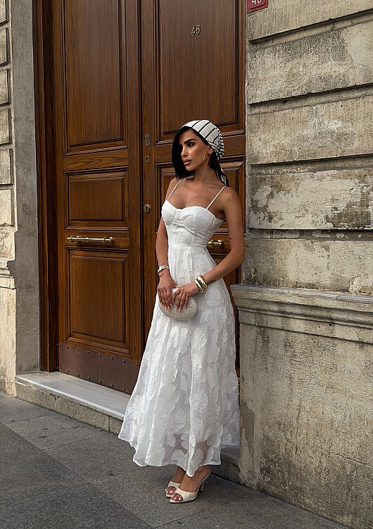 SUNDEW Maxi Elbise - Beyaz - 6