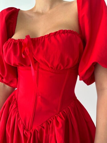 Tania Elbise - Kırmızı - Thumbnail