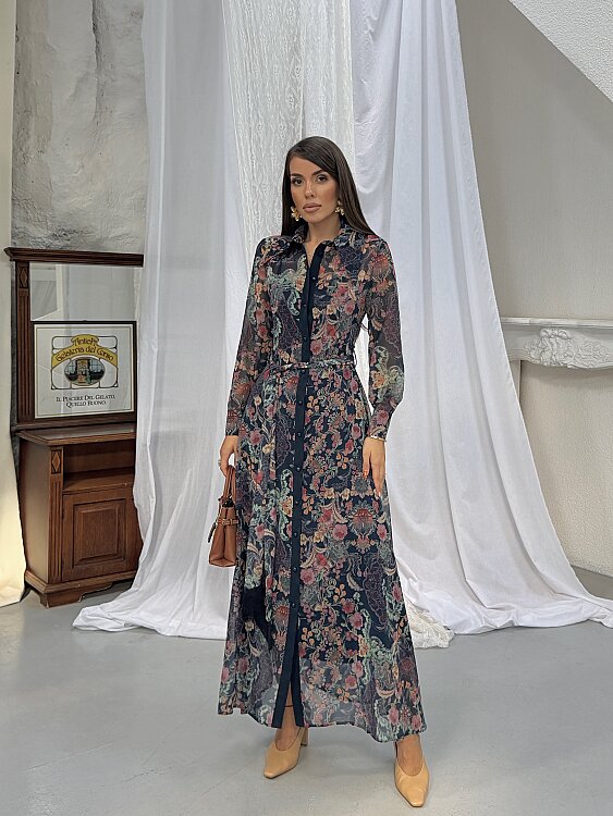TANYA Maxi Elbise - Lacivert - 