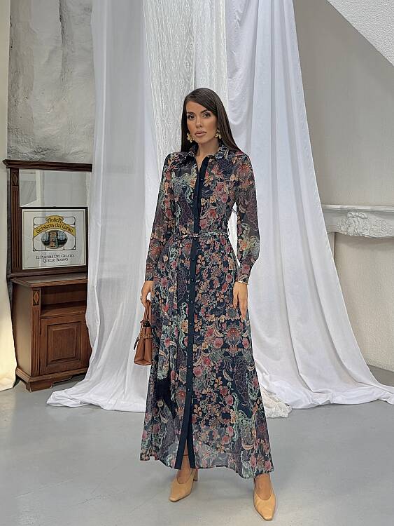 TANYA Maxi Elbise - Lacivert - 1