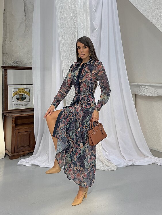 TANYA Maxi Elbise - Lacivert - 2
