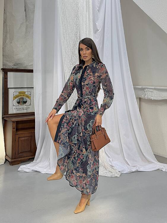 TANYA Maxi Elbise - Lacivert - 2