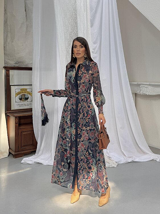 TANYA Maxi Elbise - Lacivert - 3