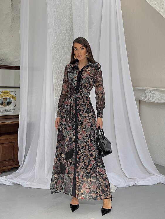 TANYA Maxi Elbise - Siyah - Sevenday