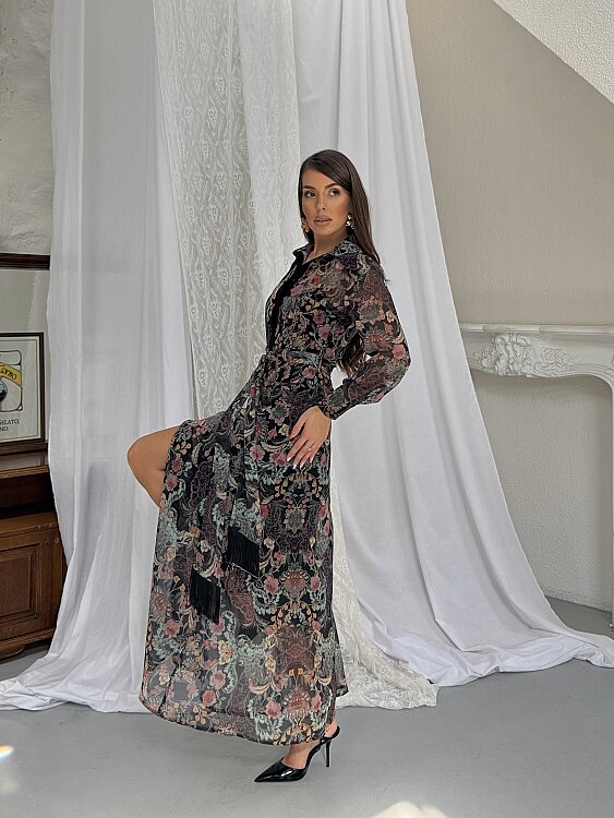 TANYA Maxi Elbise - Siyah - 3