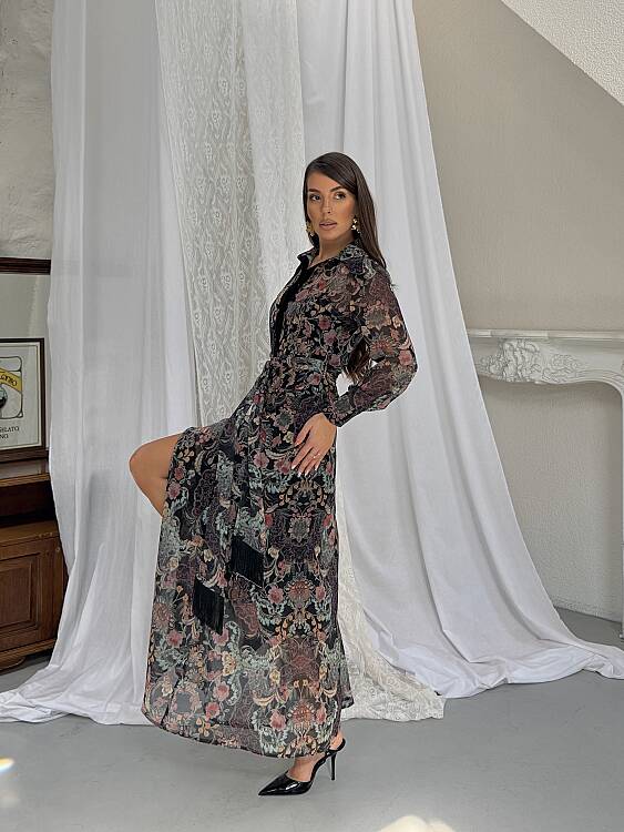 TANYA Maxi Elbise - Siyah - 3