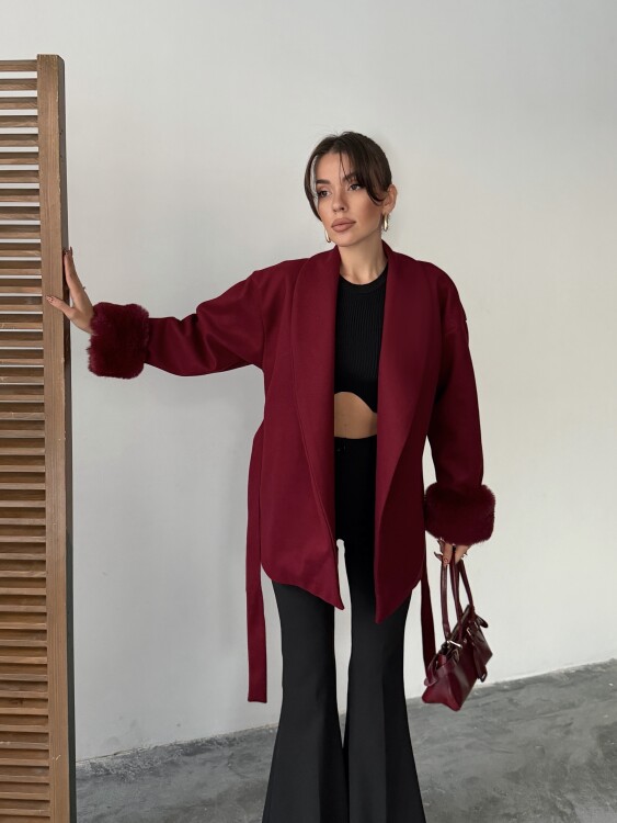 Taro Kol Detay Ceket - Bordo - Sevenday