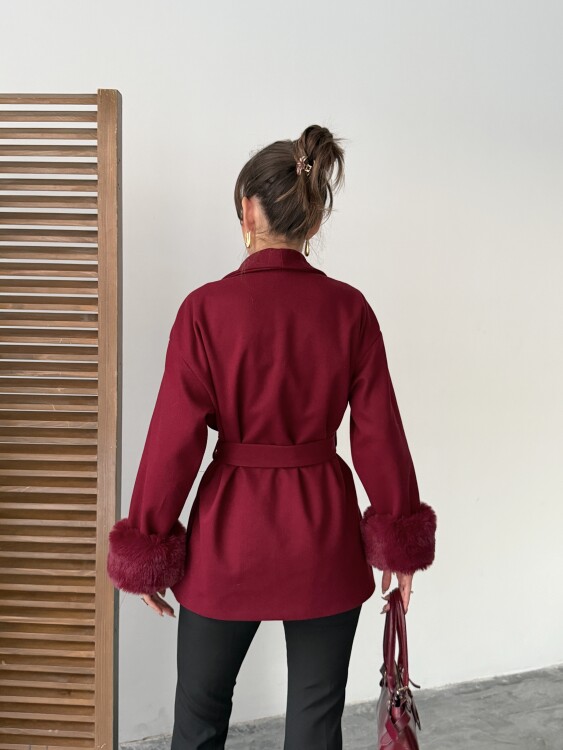 Taro Kol Detay Ceket - Bordo - 2