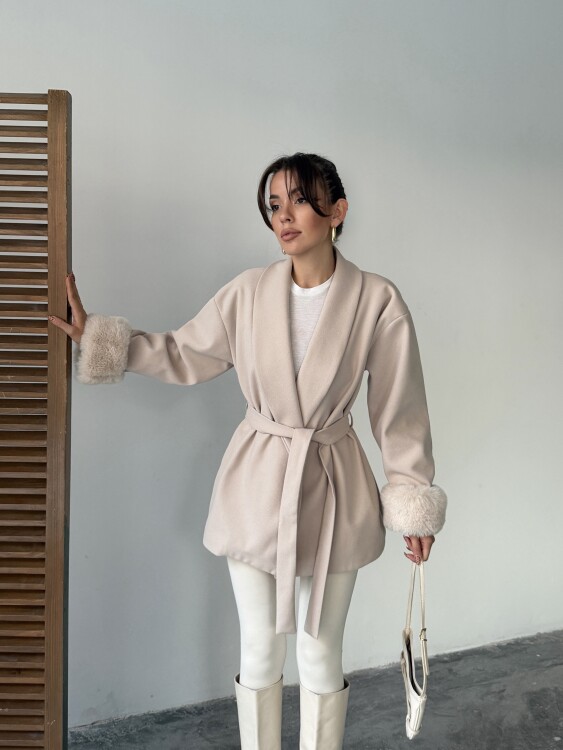 Taro Kol Detay Ceket - Krem - Sevenday