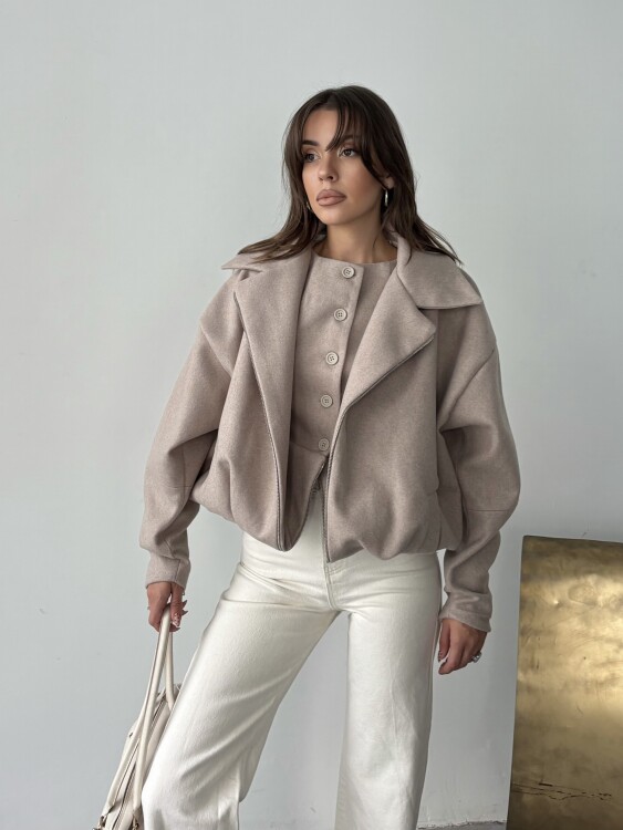 Tensi Yelekli Kaban - Bej - 2