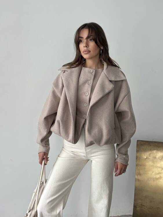 Tensi Yelekli Kaban - Bej - 2