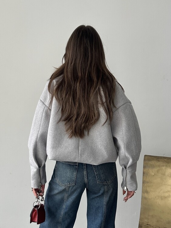 Tensi Yelekli Kaban - Gri - 3