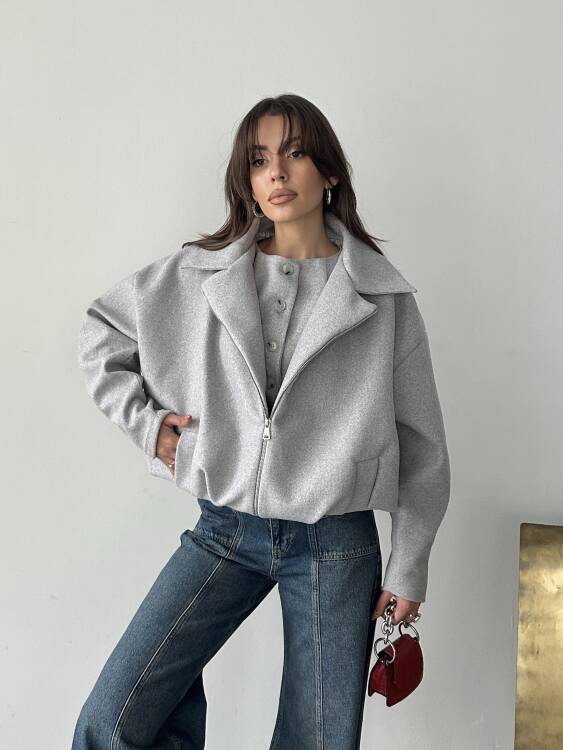 Tensi Yelekli Kaban - Gri - 5