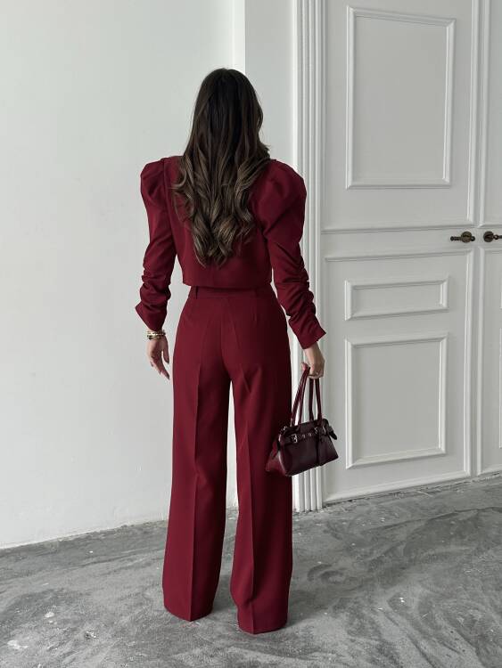Theboom Ceket Pantolon Takım - Bordo - 4
