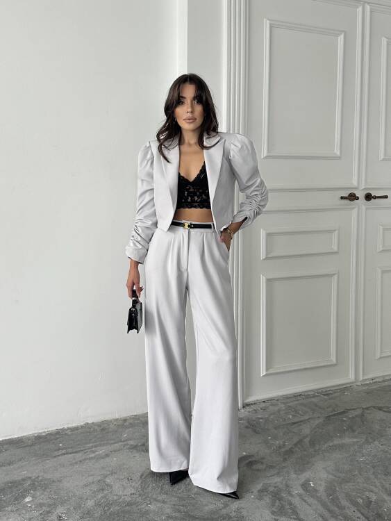 Theboom Ceket Pantolon Takım - Gri - 1