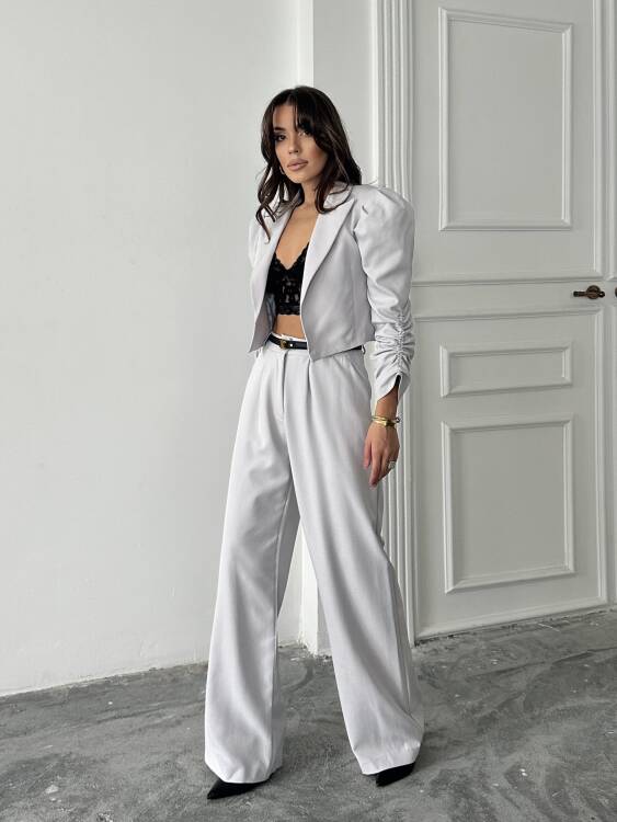 Theboom Ceket Pantolon Takım - Gri - 3