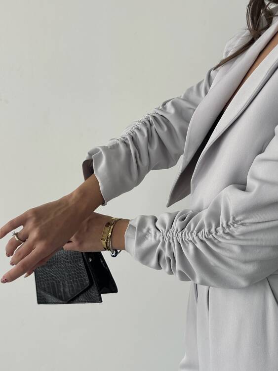 Theboom Ceket Pantolon Takım - Gri - 5