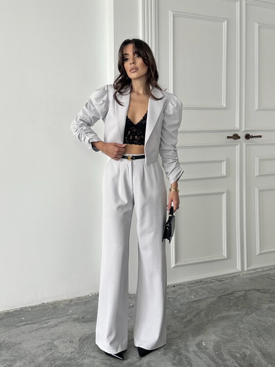 Theboom Ceket Pantolon Takım - Gri - 6