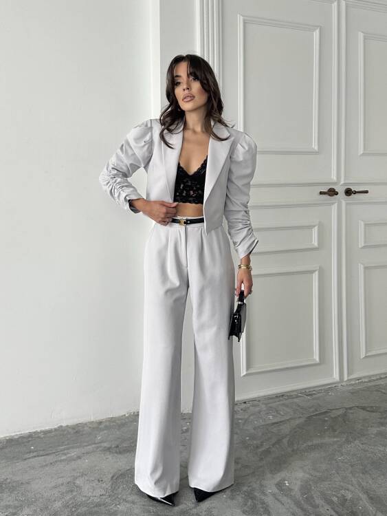 Theboom Ceket Pantolon Takım - Gri - 6