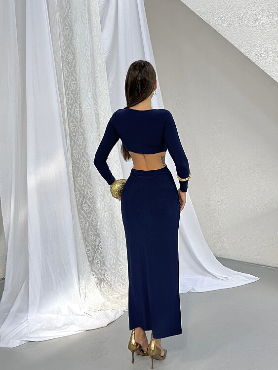 TIENSE Maxi Elbise - Lacivert - 5