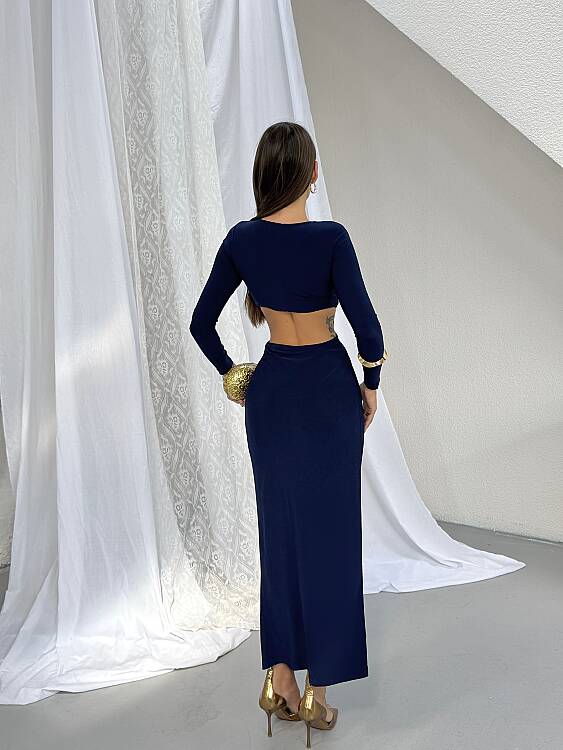 TIENSE Maxi Elbise - Lacivert - 5