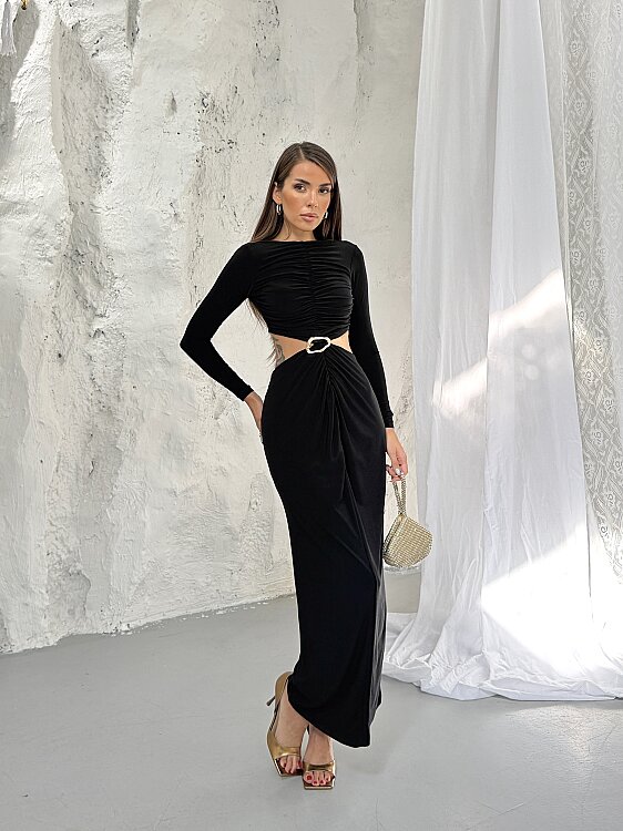 TIENSE Maxi Elbise - Siyah - Sevenday