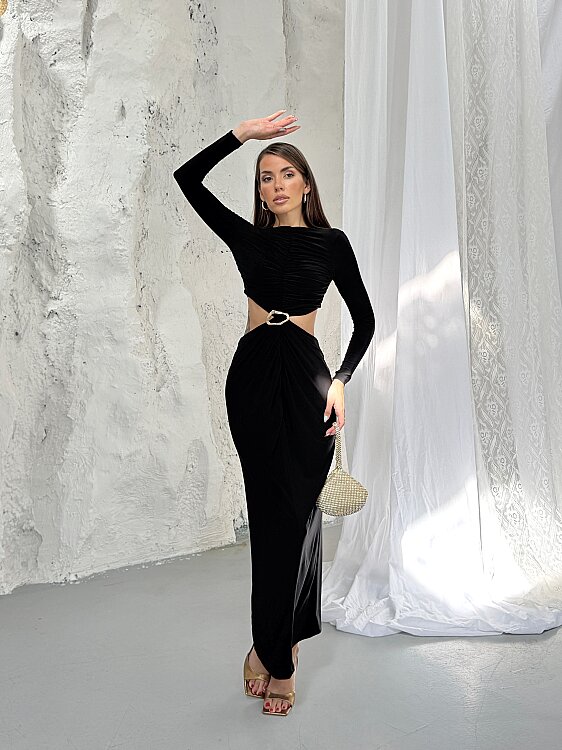 TIENSE Maxi Elbise - Siyah - 3