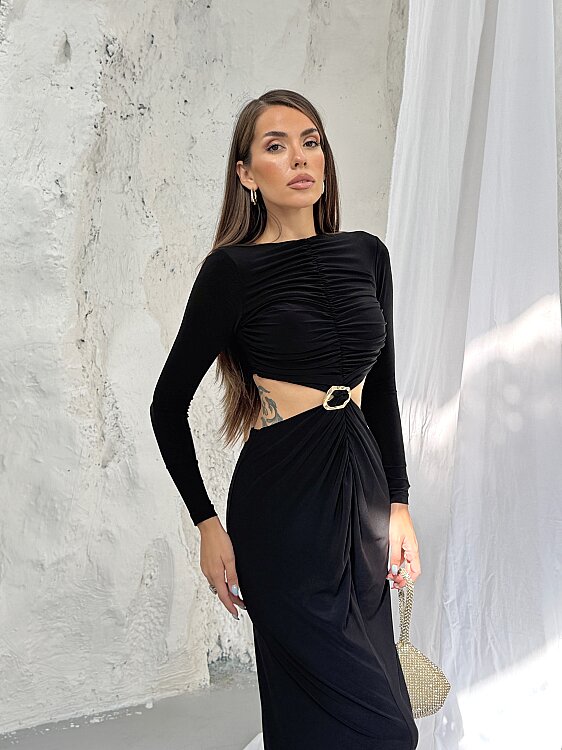TIENSE Maxi Elbise - Siyah - 5