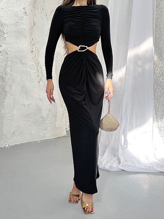 TIENSE Maxi Elbise - Siyah - 7