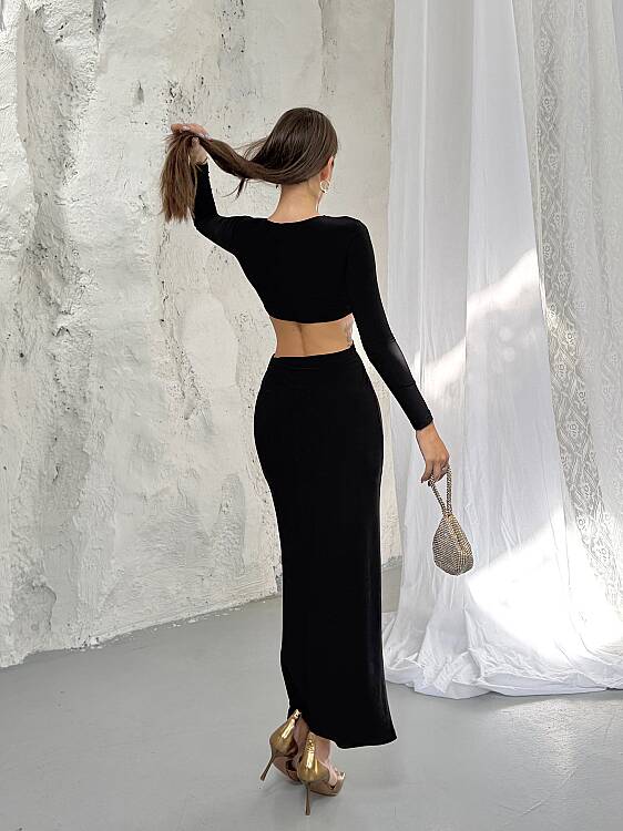 TIENSE Maxi Elbise - Siyah - 8
