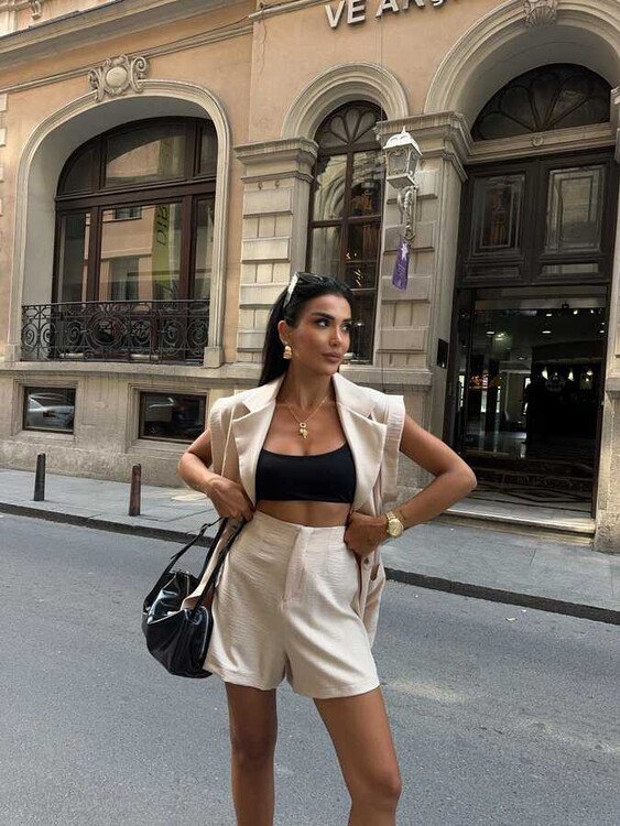 Tiwa Keten Takım- Bej - 3