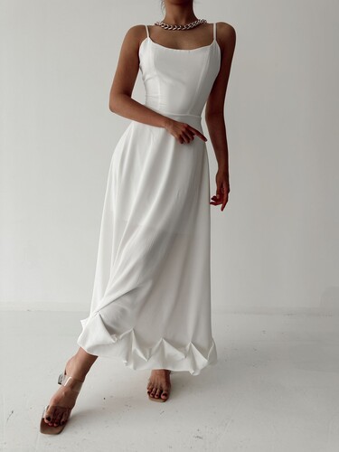 Valencia Elbise - Beyaz - Thumbnail