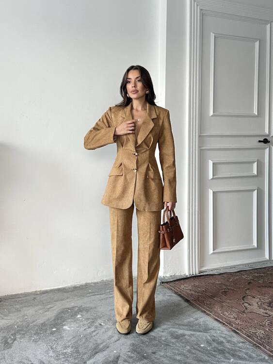 Vander Ceket Pantolon Takım - Camel - 2
