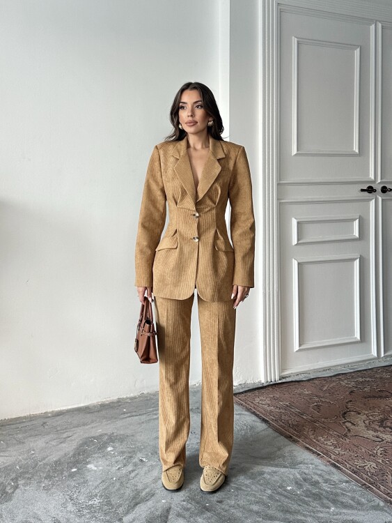 Vander Ceket Pantolon Takım - Camel - 1