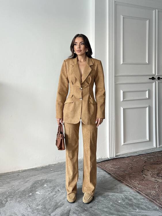Vander Ceket Pantolon Takım - Camel - 1