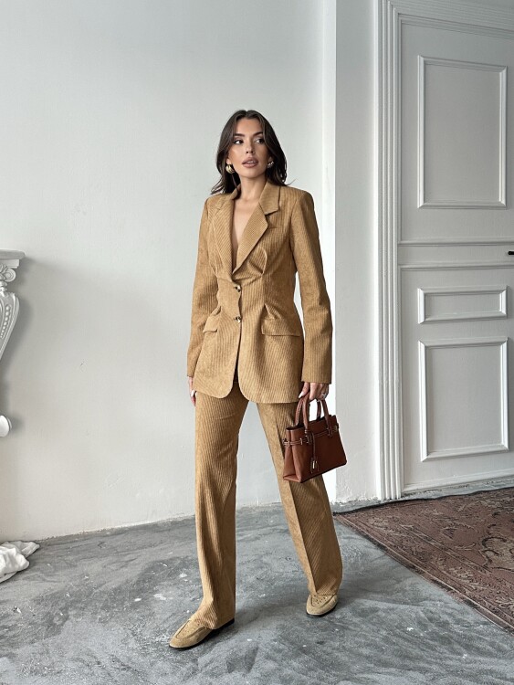 Vander Ceket Pantolon Takım - Camel - 3