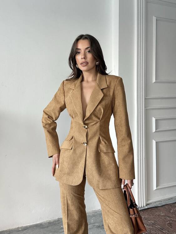 Vander Ceket Pantolon Takım - Camel - 5