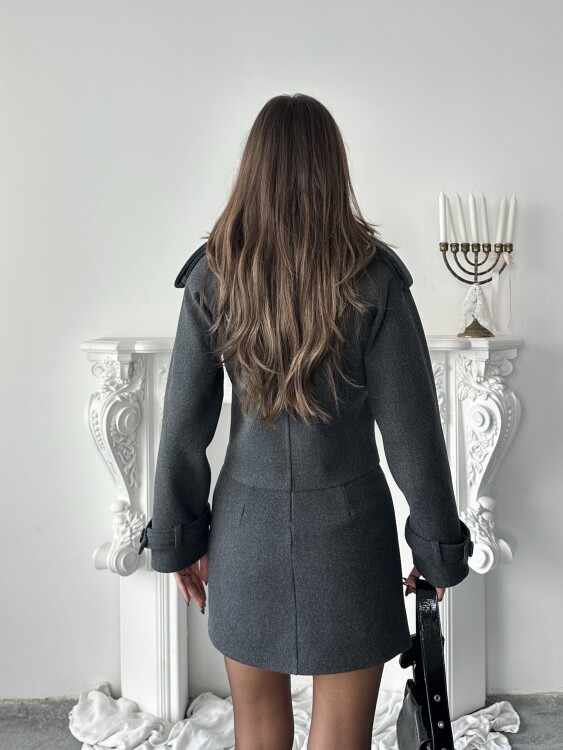 Vasini Ceket Etek Takım - Antrasit - 5