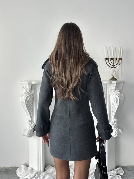 Vasini Ceket Etek Takım - Antrasit - 5