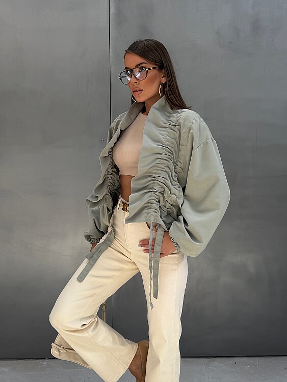 VERA Büzgülü Ceket - Haki - 6