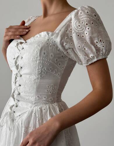 Vergas Brode Elbise- Beyaz